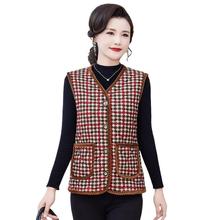 中老年女装新款开衫棉马夹加绒加厚保暖开衫上衣秋冬季贴心保暖装