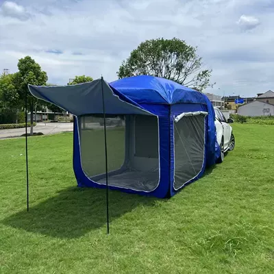Outdoor Extension Suv Car Rear Tent, Car Trunk Tent, Car Side Outdoor Camping Tent, Trunk Tent (Avtomobil dam çadırları) - blue-5-8-people