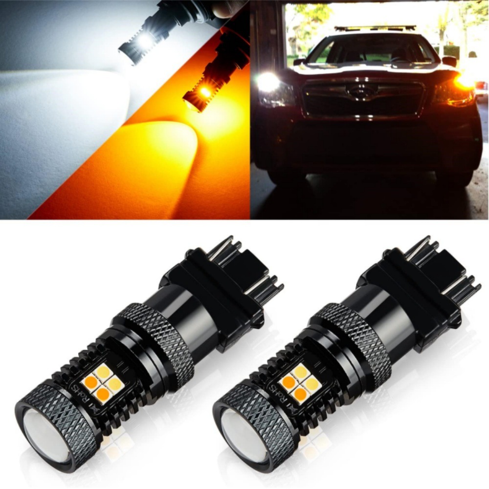Ebay Amazon's New Car Led Turn Signal Brake Light 3157 3030 16Smd White and Yellow Reversing Dual Color