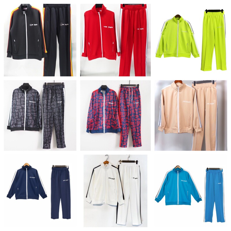 Authentic Palm Angels Striped Tape High Street Casual Sports Jacket Couple Set