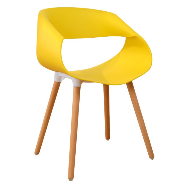 Nórdico PP silla de plástico Silla de ocio moderno minimalista oficina de ventas Oficina de negociación Silla de comedor Silla de rollo de huevo silla de madera de plástico