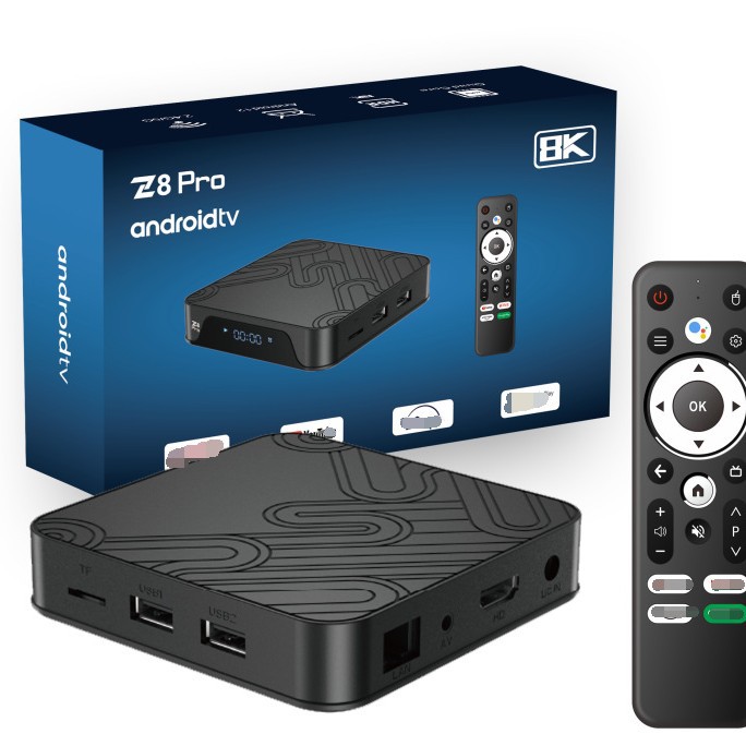 Nuevo producto decodificador de red de comercio exterior H618 Android 12 caja de red Bluetooth voz control remoto ATV versión Z8Pro