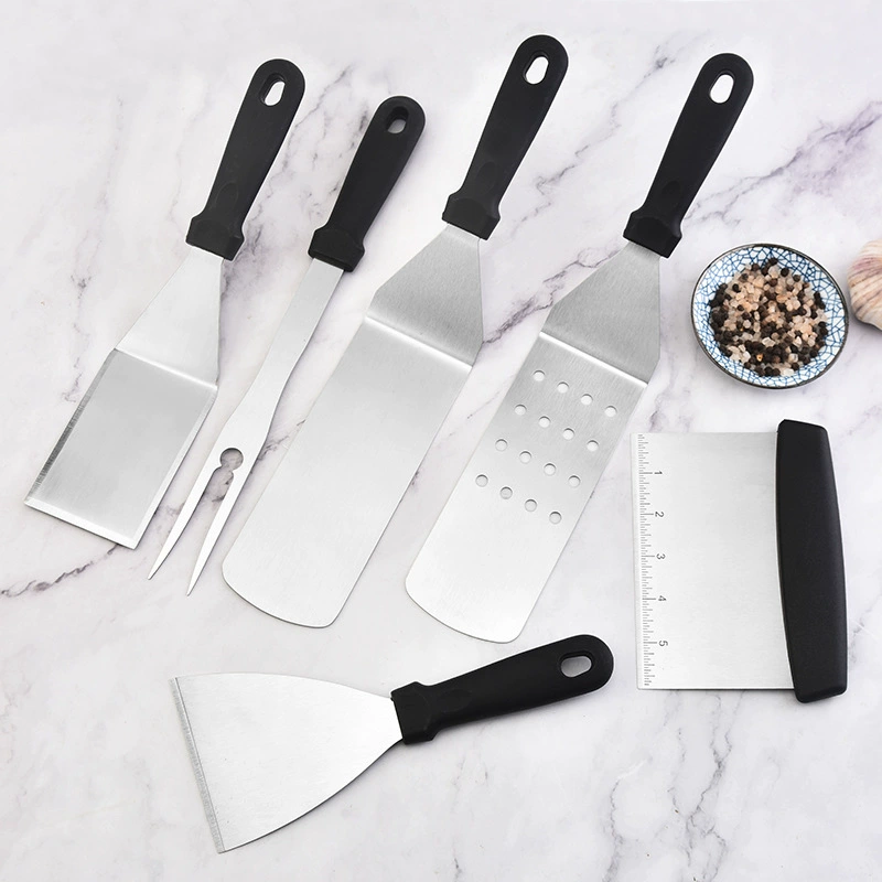 Пластиковая ручка набор для выпечки говяжьего стейка лопата для приготовления пищи Лопата для приготовления муки нарезка из нержавеющей стали теппаньяки лопата для кухни инструменты оптом