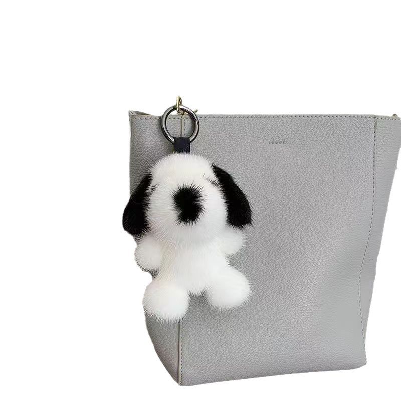 Inventario al por mayor transfronterizo lindo perro colgante bolsas colgantes adornos lindos peluche pieles muñecas colgantes llaveros