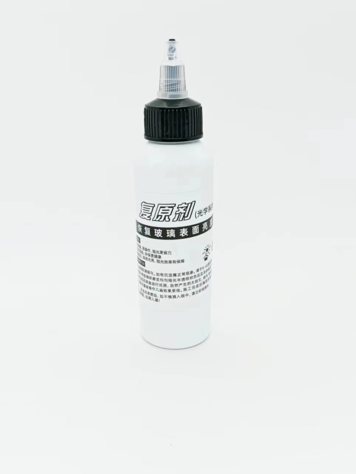 Glass scratch cleaning solution, deoxidizing agent, polishing paste, oil film remover, mirror restoration polishing agent