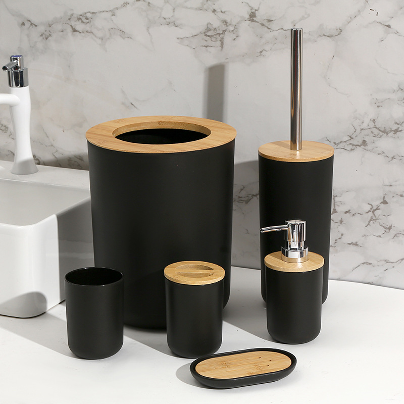 Baños domésticos 7 piezas de almacenamiento herramientas de limpieza artículos de higiene basura inodoro cepillo taza hidráulica caja de jabón al por mayor