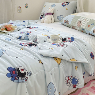 2025 New Style Cool Silk Summer Cool Quilt Dormitory Student Single Thin Quilt Double Quilt Core Machine Washable Children's Summer Quilt