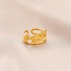 Fashionable adjustable one size ring stainless steel, accessory heart shaped, European style, simple and elegant design