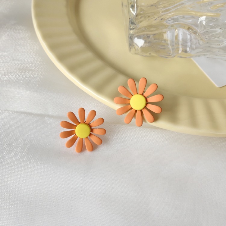 1 Pair Sweet Flower Alloy Stoving Varnish Womenu0027S Ear Studs