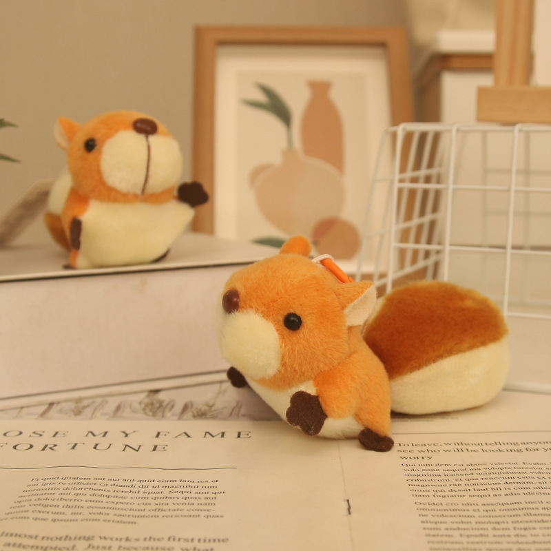 Nueva cola grande, ardilla pequeña, colgante, muñeco de peluche, bolso de dibujos animados, colgante, llavero, muñeca de ratón