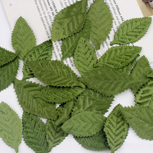 跨境热销仿真假花叶子绢布树叶片 diy头饰花环服装配件婚庆装饰