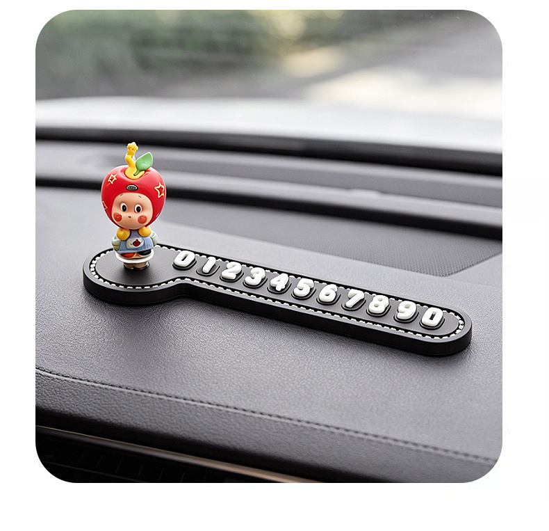 Rotatable Pilot Temporary Parking Sign, Car-Mounted Silicone Non-Slip Creative Moving Car Number Plate, Car Decoration Ornament