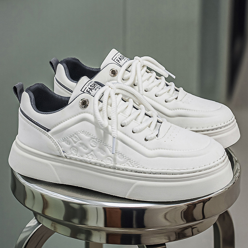 Light Luxury White Sneakers for Men 2026 New Fashion Casual Sports Shoes Thick-Soled Height-Increasing Mcqueen Versatile Trendy Shoes for Men