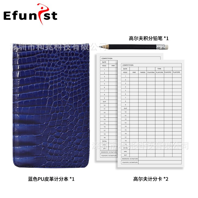 ゴルフスコアブックPUレザーワニ柄スコア帳記録球場競技スコアカード鉛筆部品セット
