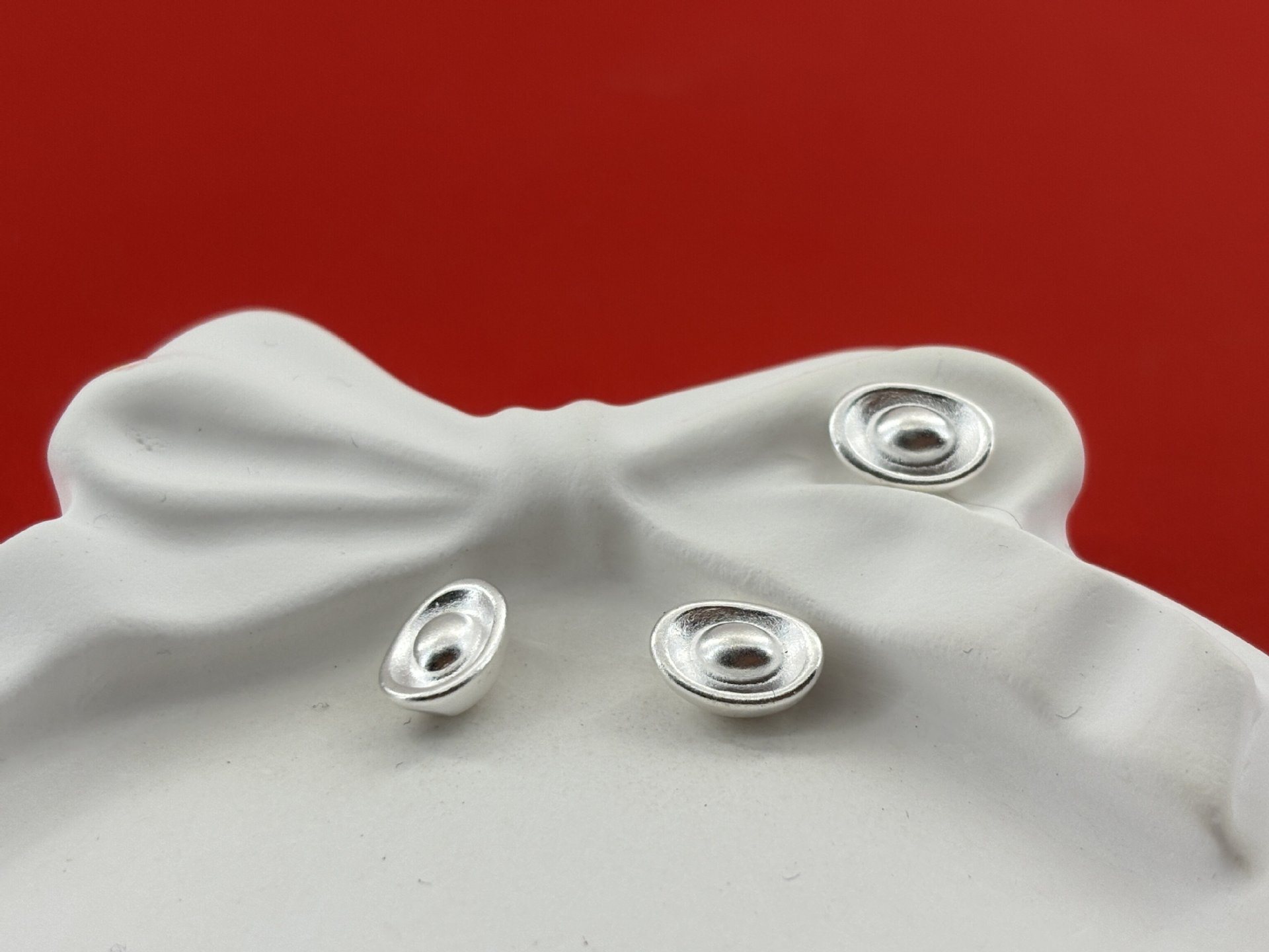 999 pure silver ingot fortune beads, pure silver 3D craft loose beads, spacer beads, DIY silver jewelry accessories, braided rope bracelet