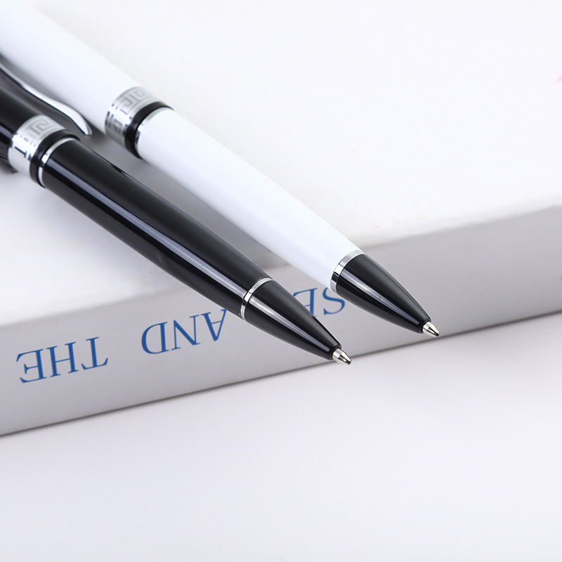 En stock negro bolígrafo metal regalo de negocios de alta gama metal pluma Impresión logotipo publicidad Oficina pluma de aceite