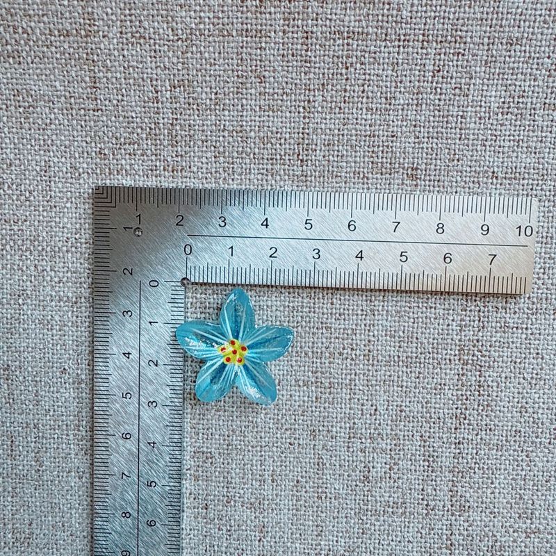 彩色仿真金粉冰透花朵 五瓣花树脂diy头绳抓夹手机壳饰品贴片配件|undefined