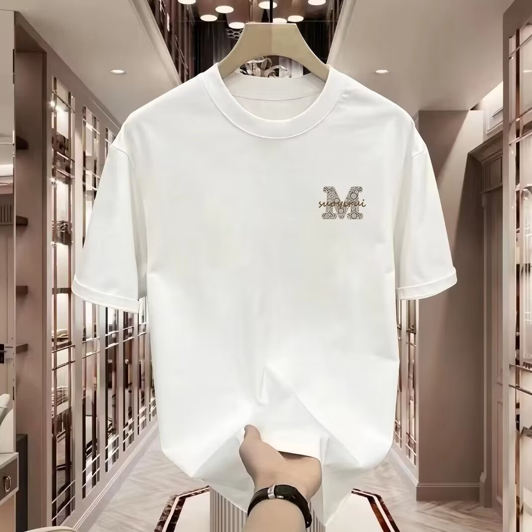 Camiseta de manga corta para hombre de talla grande, 100% algodón, estilo americano, corte holgado, talla extra grande, ideal para verano, para personas de hasta 136 kg (300 libras)._voghion.com