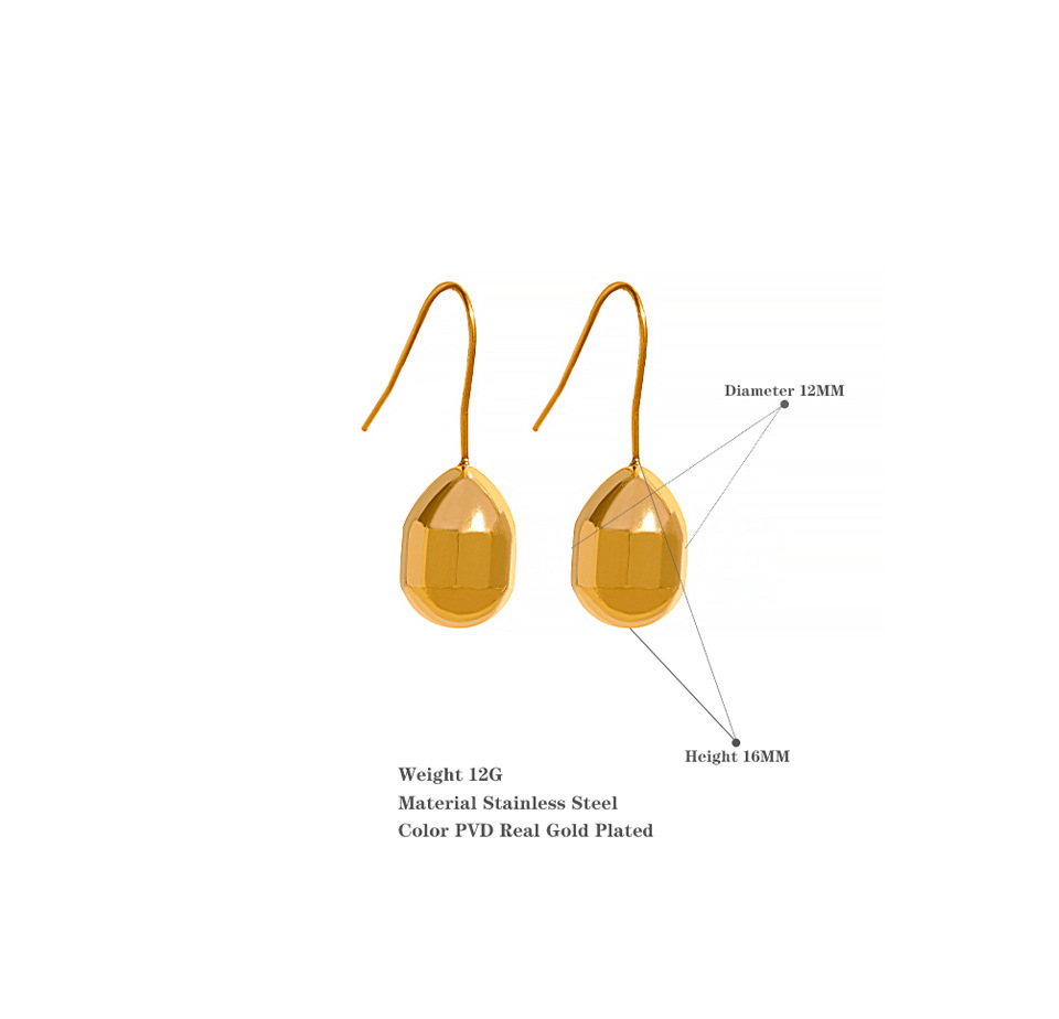 Retro Geometric Titanium Steel Earrings 1 Pair