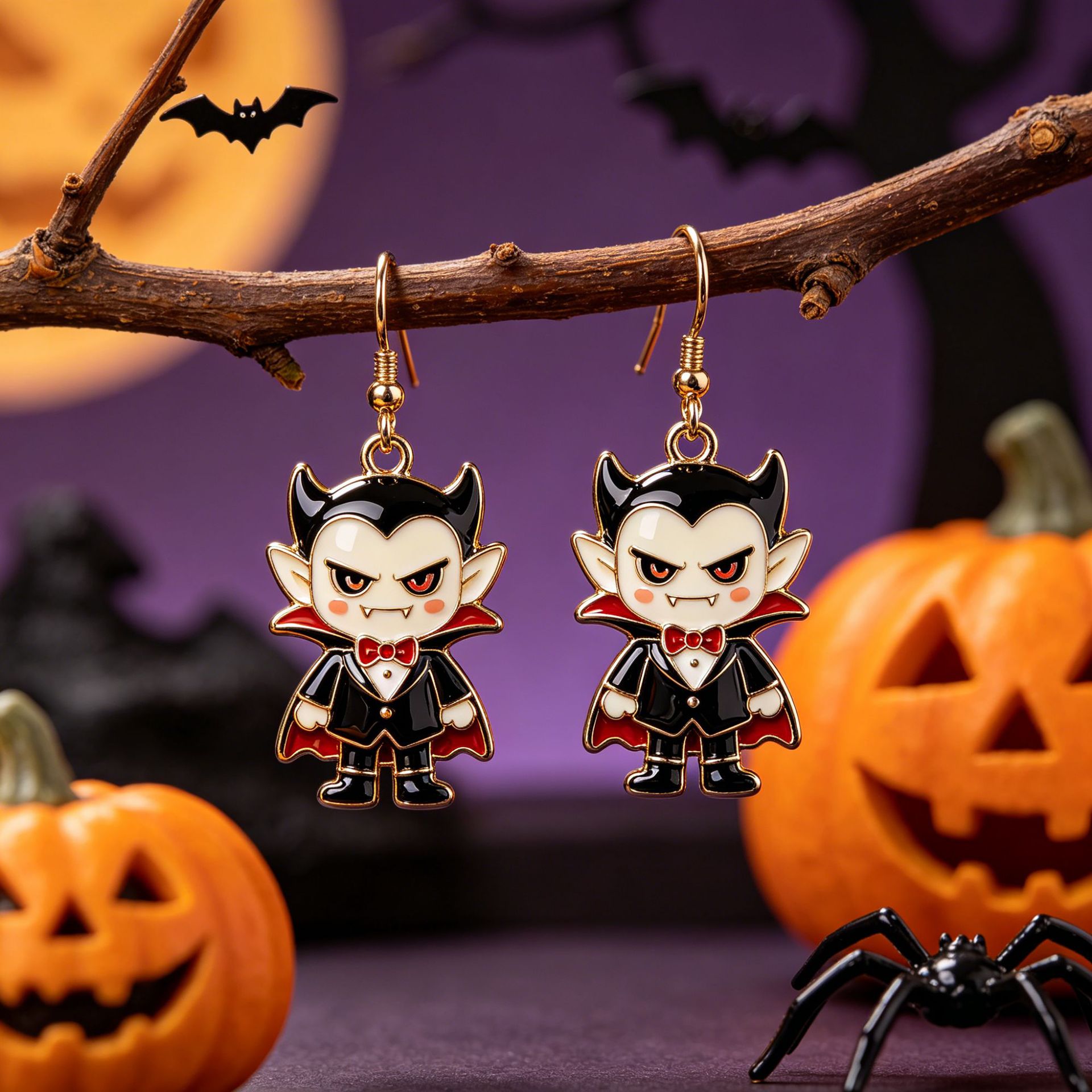 Cross-Border Halloween Series Earrings Ghost/Witch/Pumpkin/Skull Holiday Atmosphere Accessories