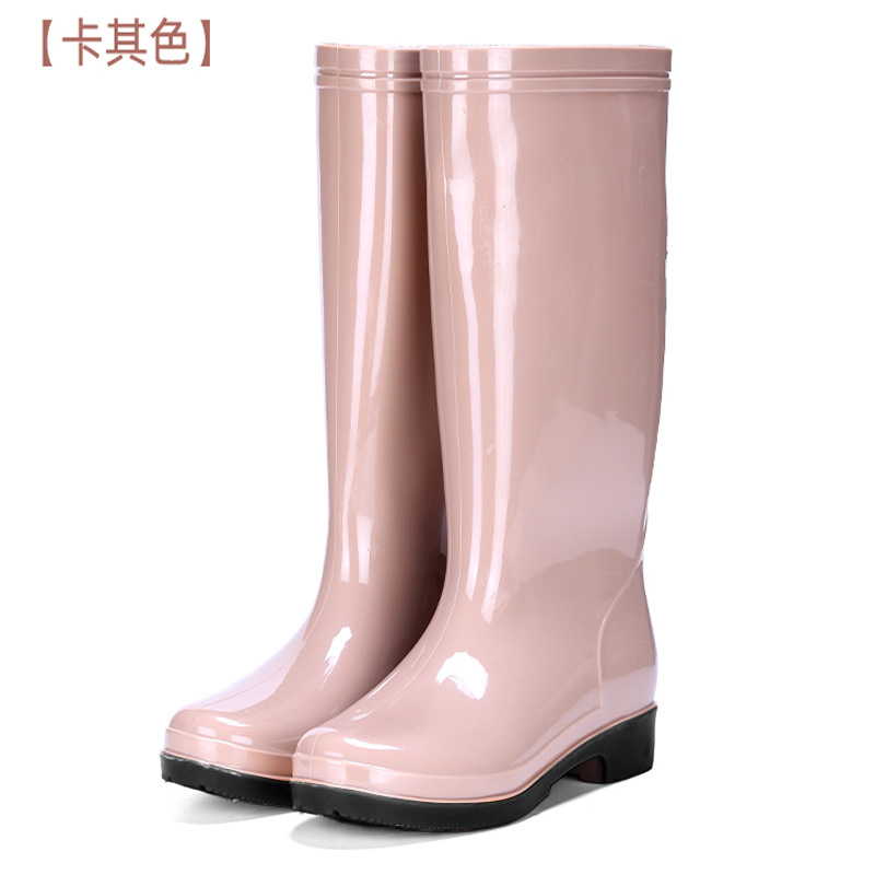 Zapatas de lluvia de mujer, zapatos de agua de alto cilindro, zapatos de goma de protección contra el trabajo, bonitas botas de agua, cocina para adultos