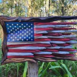 跨境亚马逊独立日美国国旗木制摆件创意复古装饰品美国国旗挂饰