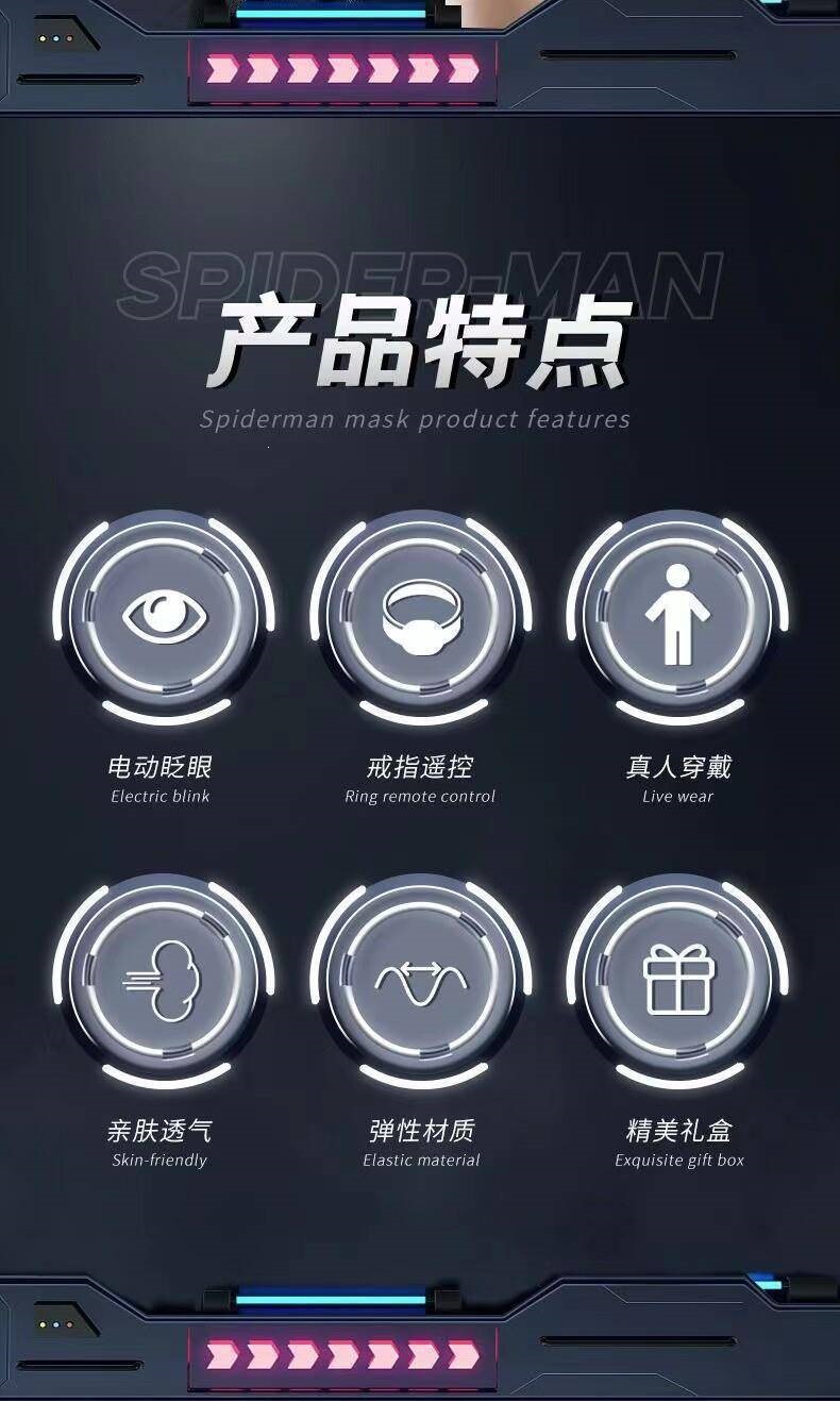 Factory direct headgear mask with winking eyes, funny Spider-Man helmet, gift for adults and children, 6 wearable modes
