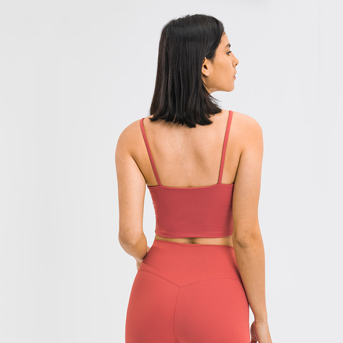 A drop-shipping yoga vest for women with chest pads, sexy back sports bra, push-up gym camisole