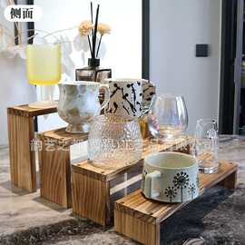 定制跨境展示架玩偶公仔收纳架多肉绿植首饰茶杯茶具木质多层架子