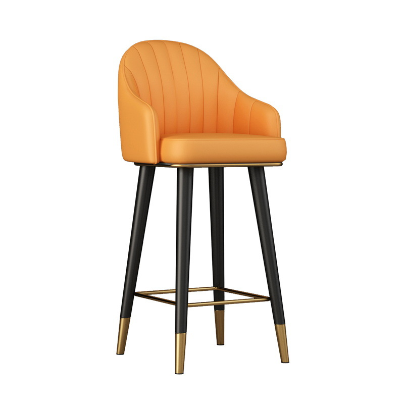 Silla de bar de lujo ligera, silla de cuatro patas, taburetes altos modernos y simples, cajero de bar, taburetes altos.