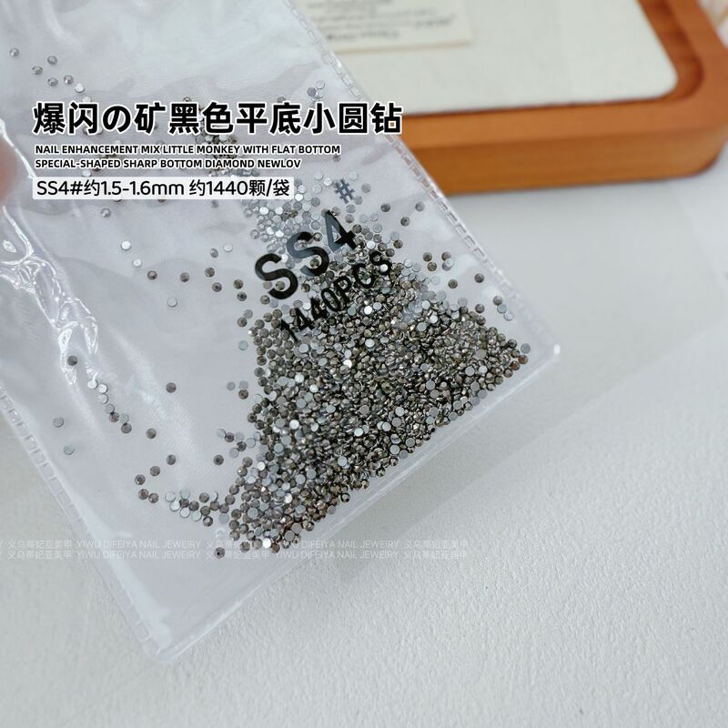 AB ルースダイヤモンド SS4 キングファンステッカーダイヤモンドフラットボトムネイルアートダイヤモンドフラッシュブラックラウンドダイヤモンドオーロラシンフォニーガラスラインストーン|undefined