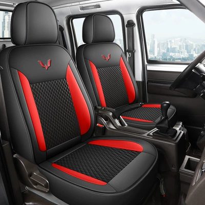 Wuling Rongguang New Card Seat Cover Modelə uyğun (Original) oturacaq örtükləri - charm-red-double-seat-standard-edition-rongguang-small-card-rongguang-new-card
