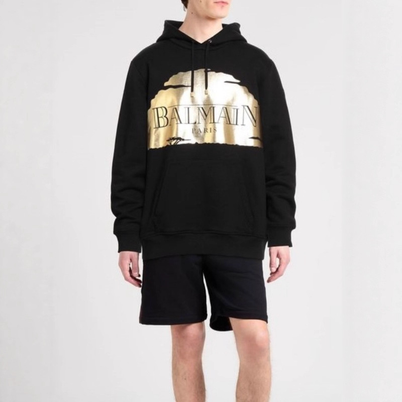 Balmain/Balmain 26Th Autumn and Winter New Fashion Long-Sleeved Sweatshirt Men's Casual Loose Hoodie Balmain/Balmain 26Th Autumn and Winter New Fashion Long-Sleeved Sweatshirt Men's Casual Loose Hoodie