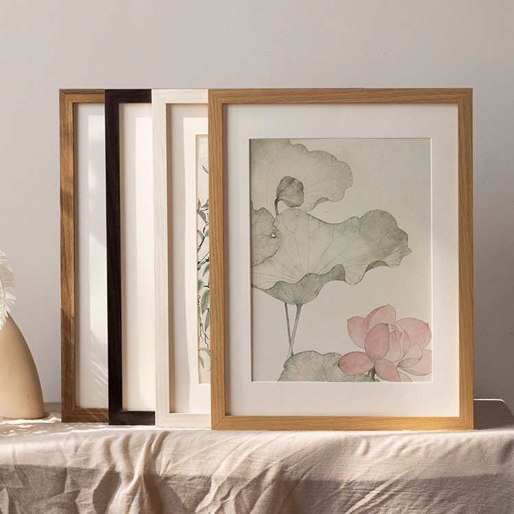 Solid wood simple photo frame wall-mounted calligraphy frame log 16 puzzle A3 mounting frame A4 traditional Chinese painting 4K8 open