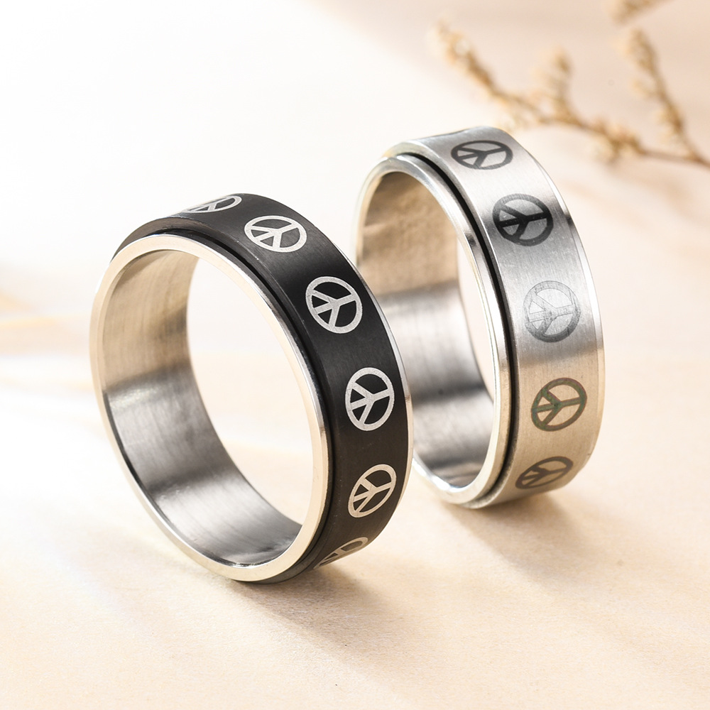 Stylish Fidget Ring For Anxiety Relief And Calm Spinning Motion_voghion.com