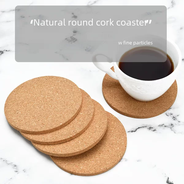 Round Cork Coaster Non-Slip Insulated Desk Coffee Table Coaster Simple Printable Pattern logo Coaster