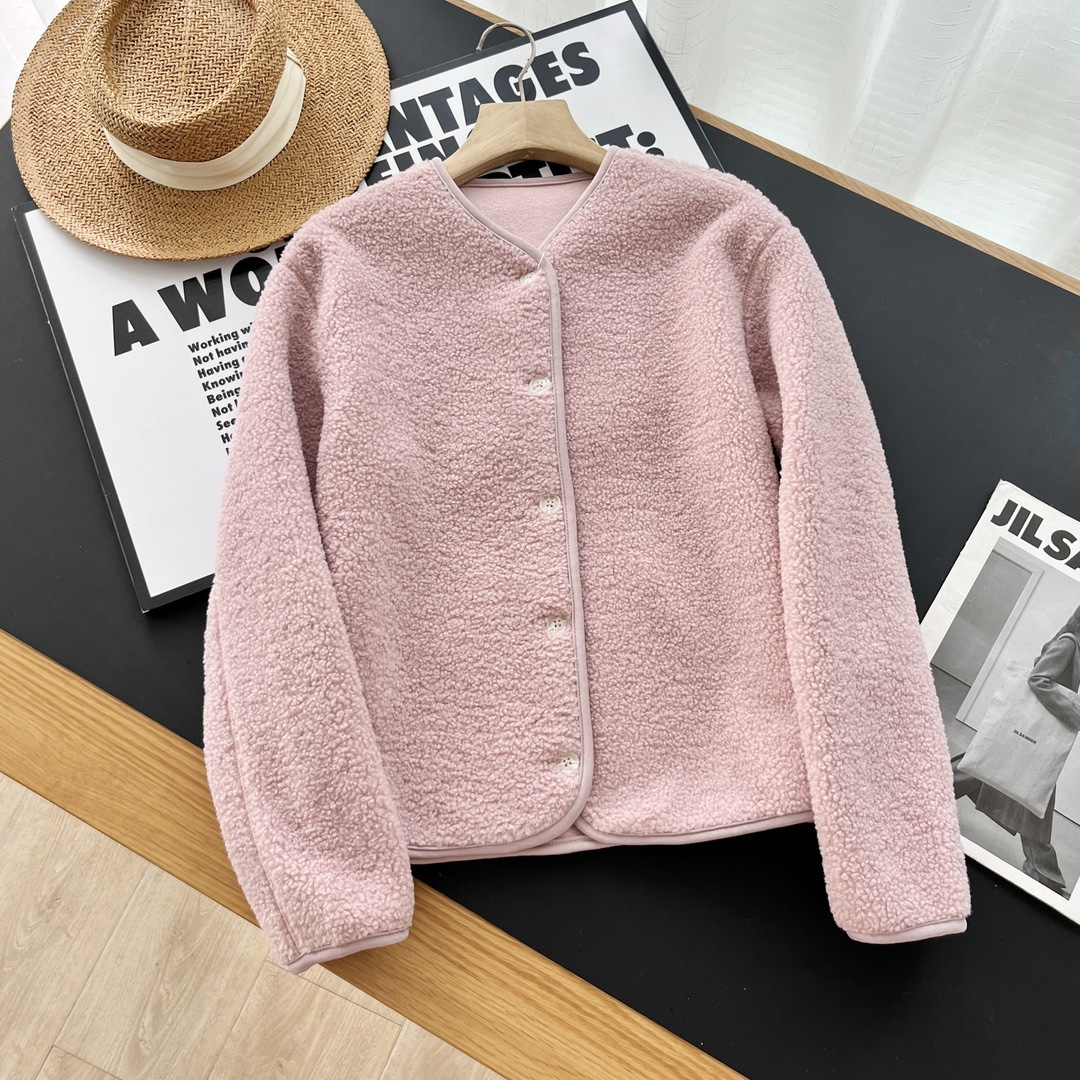 Women's Sports Solid Color Single Breasted Coat Fleece Jacket display picture 6