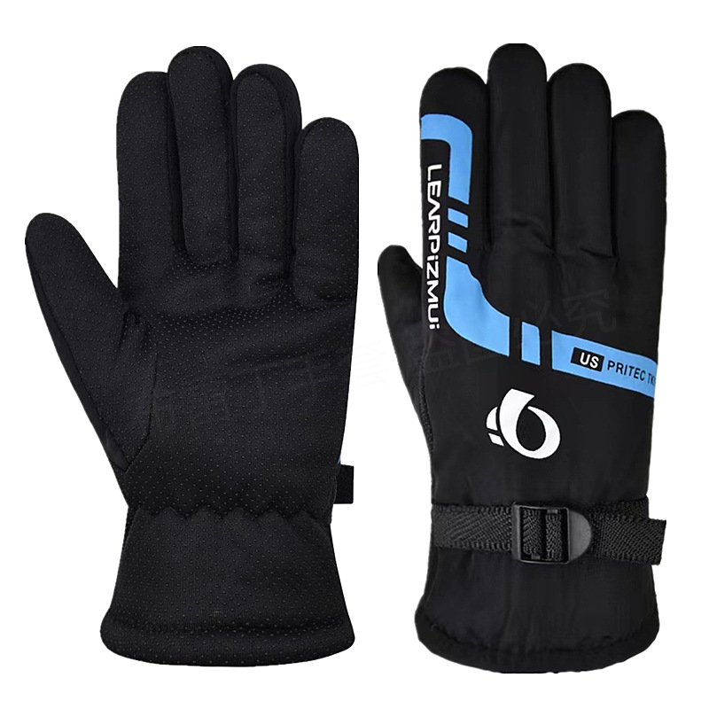 Winter thickened velvet warm men's ski gloves riding windproof cotton gloves motorcycle gloves wholesale