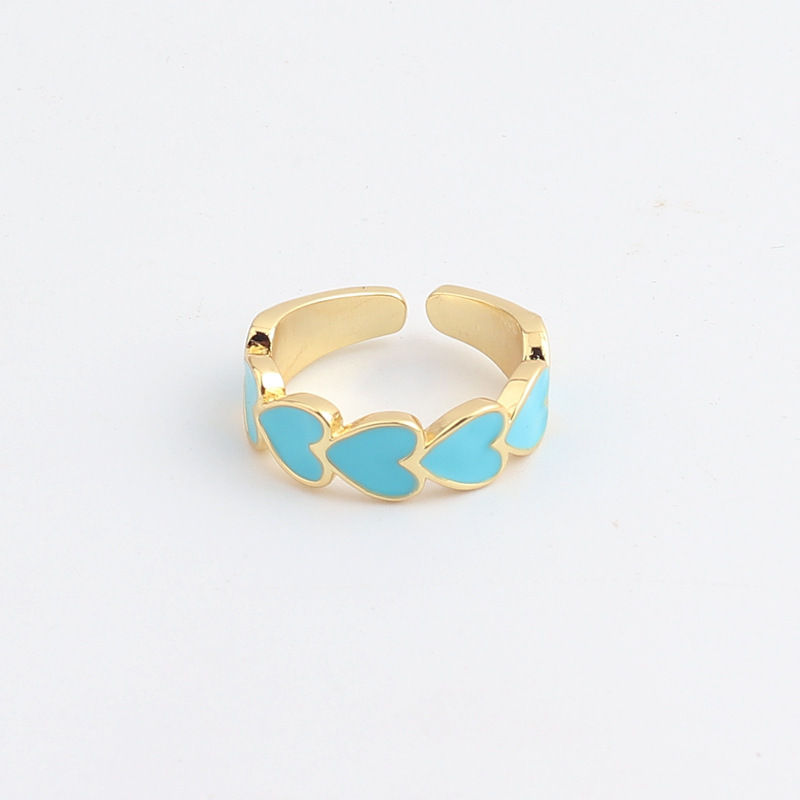 Fashion Heart Shape Copper Plating Open Ring 1 Piece