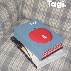 Tagi.想象鼓鼓苹果大容量双层书本镜子首饰收纳布艺搭扣盒首饰箱