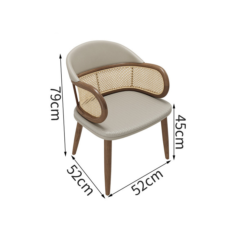 Sillas de comedor de diseño personalizadas para hoteles de alta gama, sillas de ratán de madera maciza, sillas de ocio, venta al por mayor comercial.