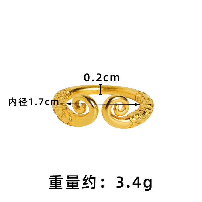 Vintage tide vietnamita arena oro brazalete de oro barra de arnés en relieve suave estricto anillo abierto accesorios al por mayor