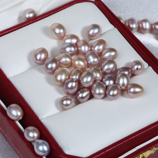 7mm half hole rice beads natural freshwater pearl loose beads color naked beads diy earrings pendant jewelry material a price