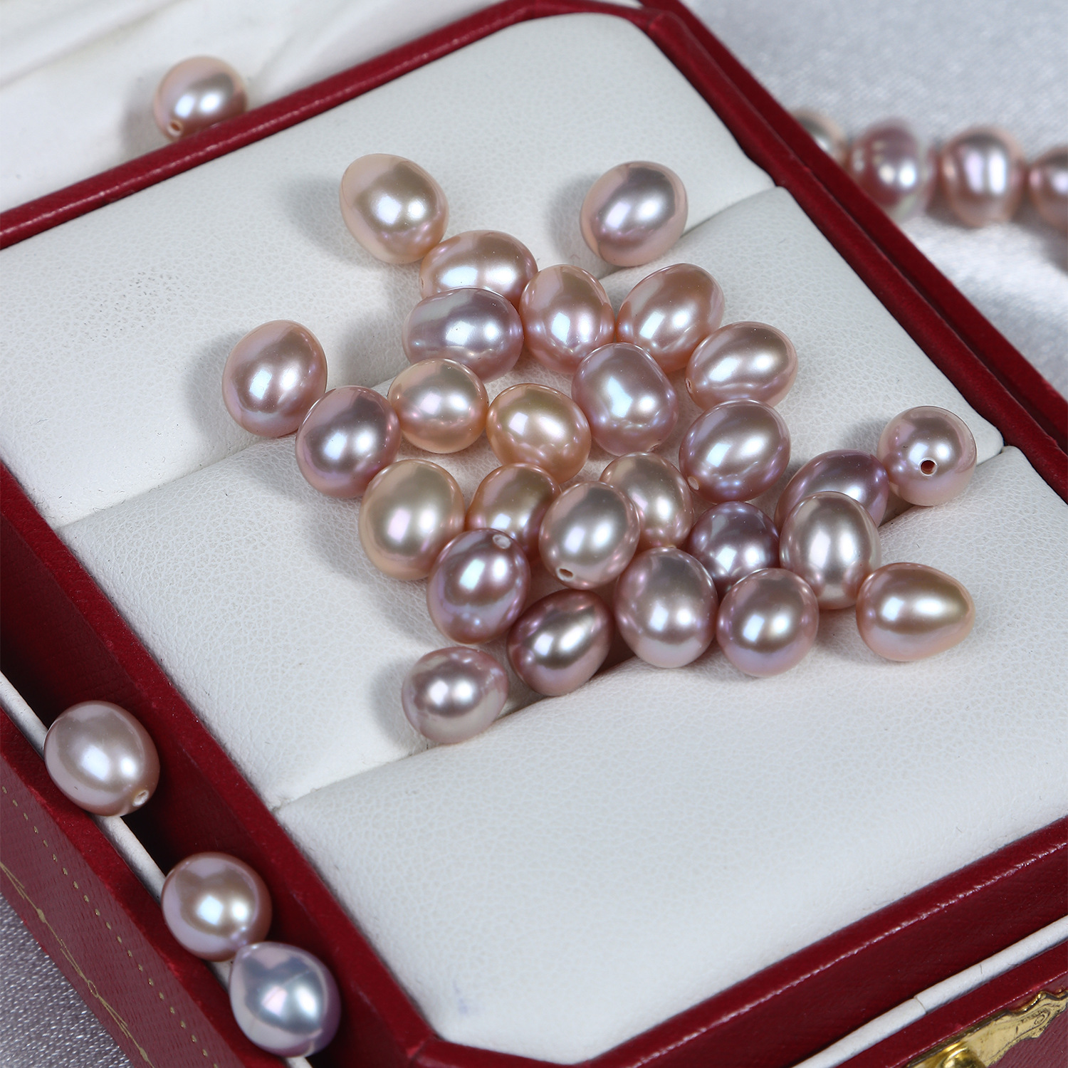 7mm半孔米珠天然淡水珍珠散珠彩色裸珠diy耳環吊墜飾品材料一顆價