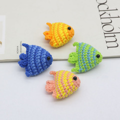 手作り毛糸鉤織かわいいアニメ魚動物ストラップアクセサリーdiyキーホルダーヘアピンアクセサリーアクセサリー