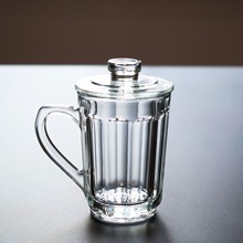 RB0W批发【好奇五先生】玻璃杯 高硼硅加厚耐热透明水杯带杯盖