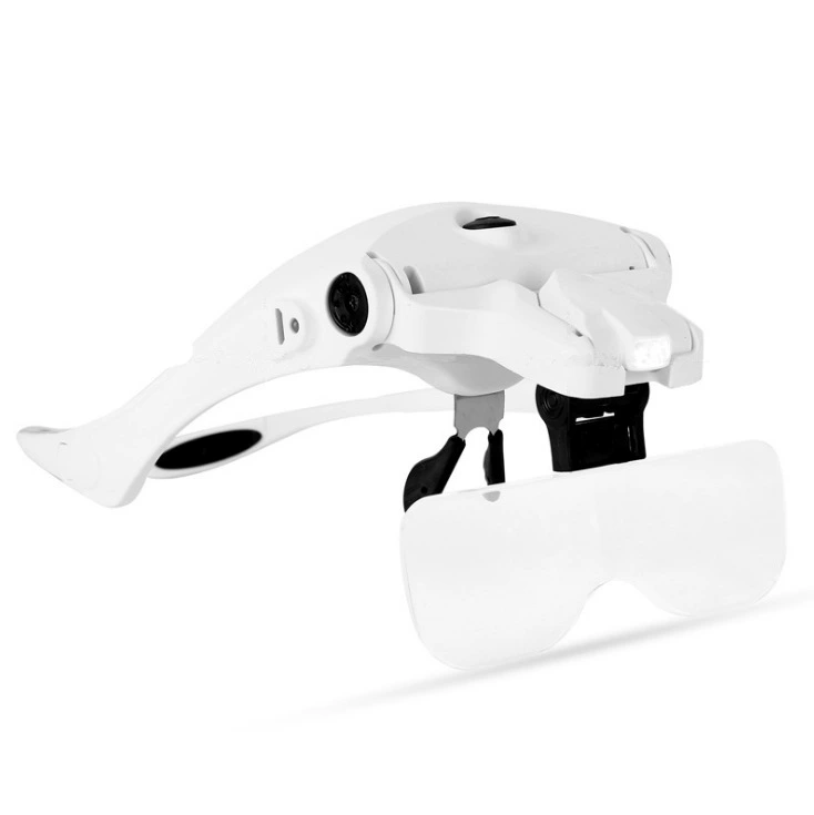 Оптовая Продажа с фабрики головное пятикратное двойное светодиодное освещение для чтения, обнаружение красоты, увеличительное стекло 9892B2