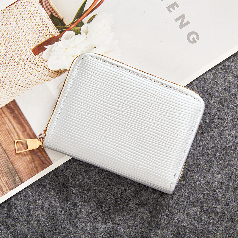 Monedero corrugado de agua corto para mujer transfronteriza japonesa 2024 billetera pequeña con cremallera bolso de mano corto bolso de moneda