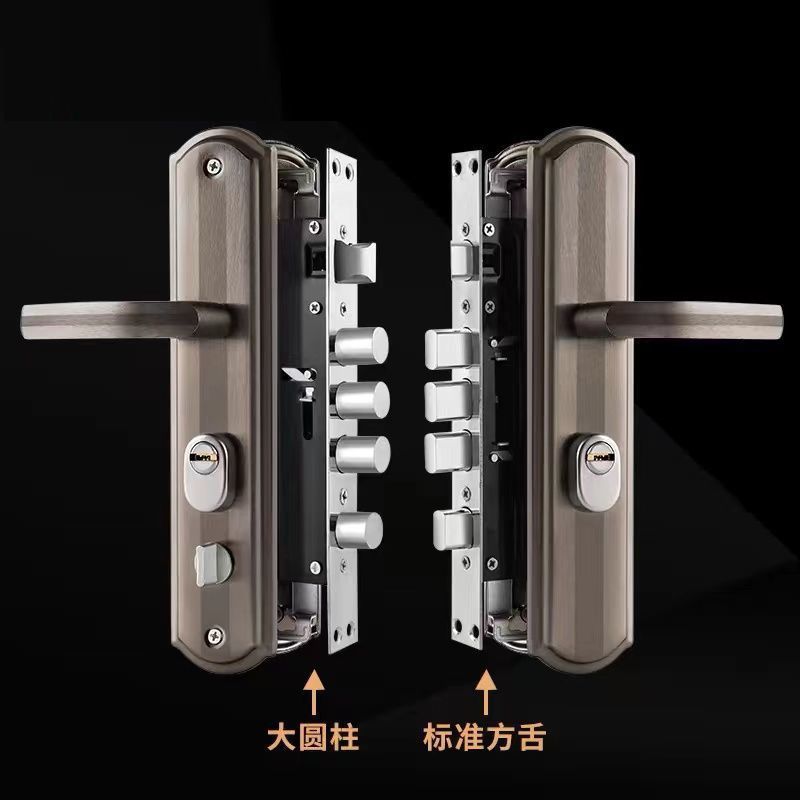 防盗门门锁家用通用型门把手面板上提反锁大门锁具套装室内房门锁|undefined