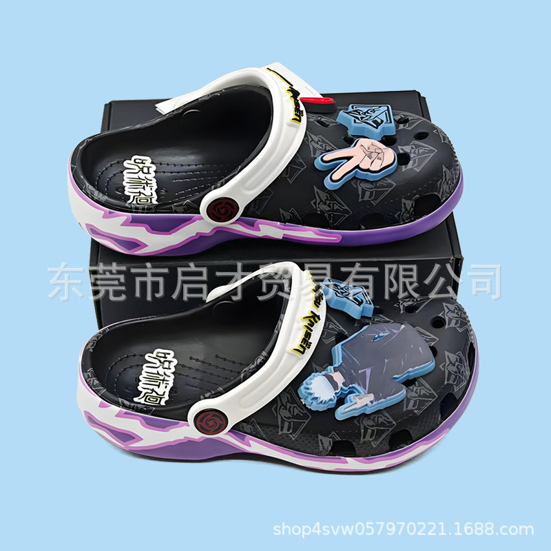 cross新款卡通联名萌露比立体鞋花 儿童防滑洞洞鞋潮流凉鞋|undefined